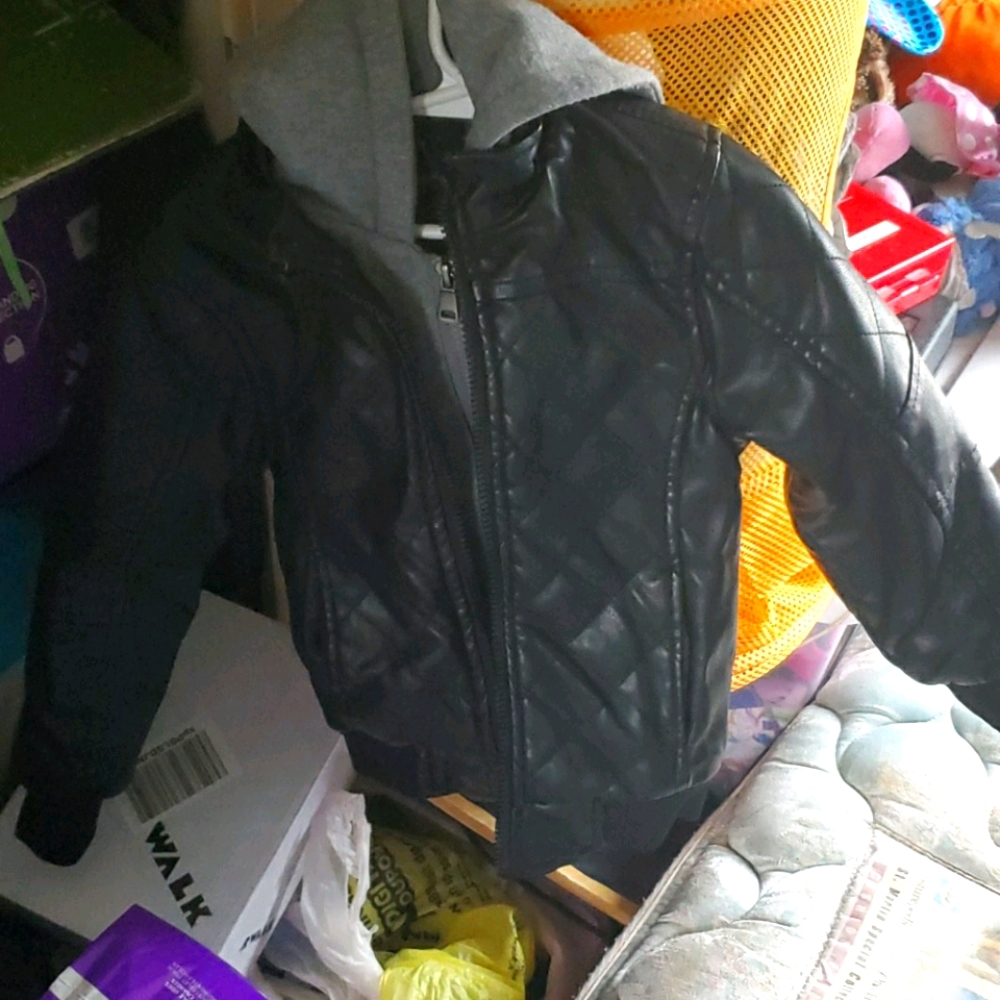 Black leather jacket
